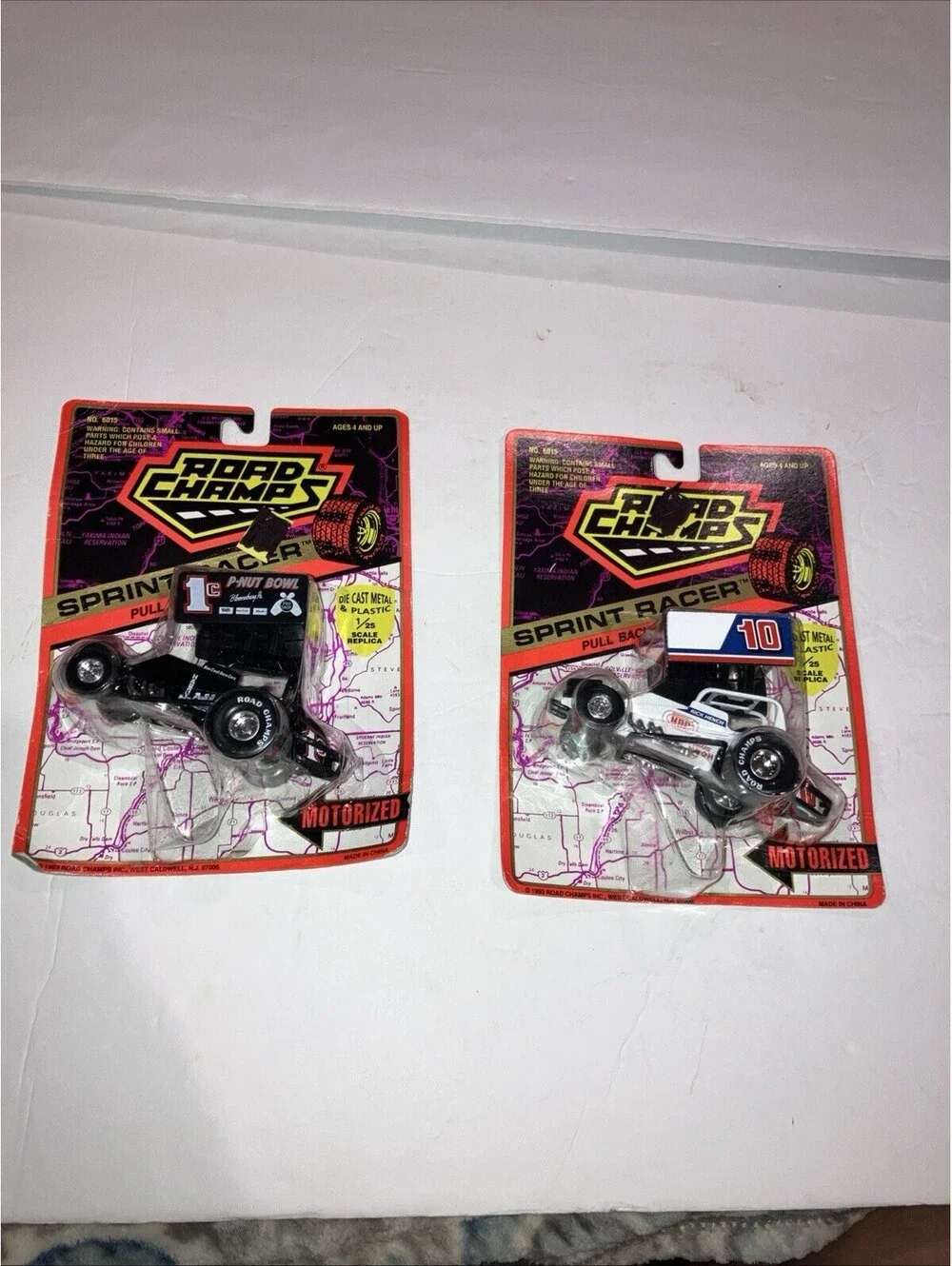 Lot Of 2 Vintage 1993 ROAD CHAMPS SPRINT RACERS PULL BACK ACTION NEW COMPLETE